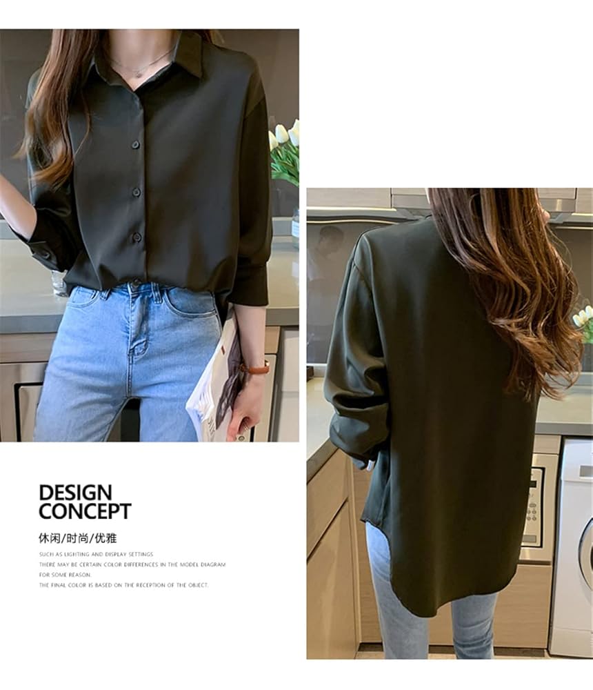Shirts Women Chiffon Blouse Autumn Long Sleeve Loose Ladies